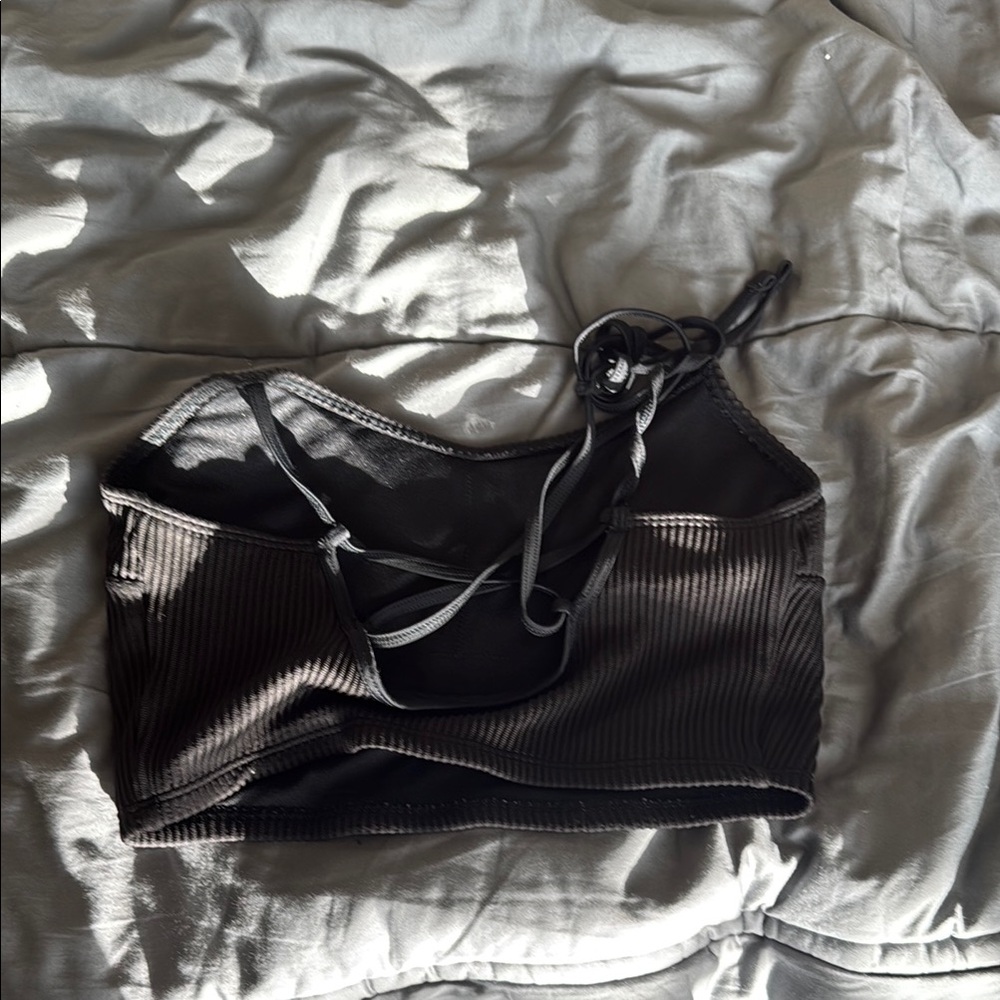 Hollister Black Ribbed Crop Top Never Worn